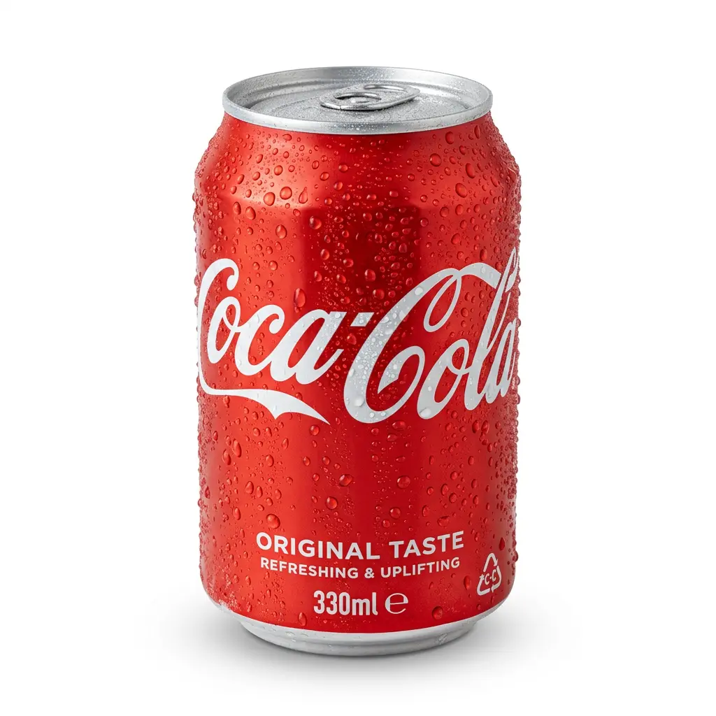 AI Generated Canette Coca-Cola détourée sur fond blanc.webp